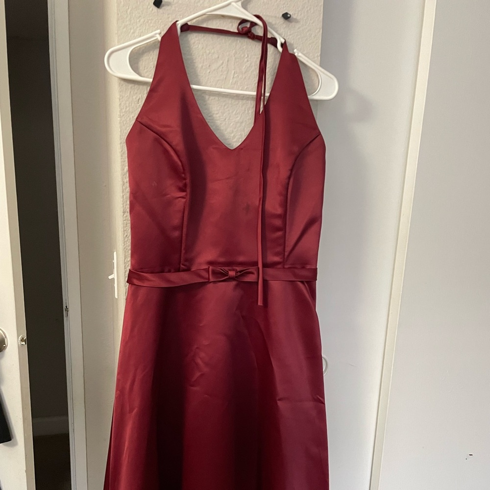 Halter vintage dress. Color burgundy. Size L